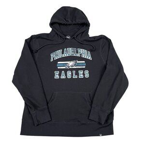 Philadelphia Eagles '47 Brand Mens Black Hoodie Sz XXL